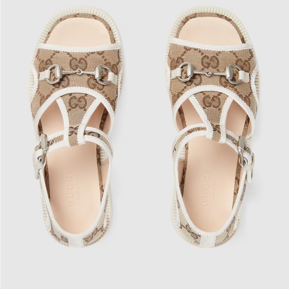 Gucci Kids Tan Horsebit Sandals